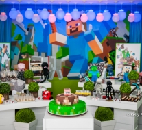 Fotos da Festa Infantil da Clara – Tema Minecraft - Baladinhas Joá - RJ por  Kelly Fontes Fotografia